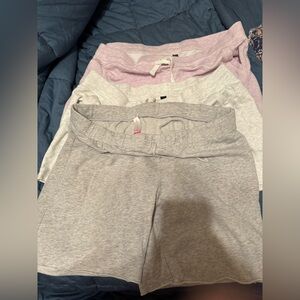 Bundle of 3 Drawstring Women’s Shorts - Gray and Light Pink